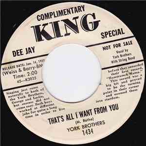 York Brothers - That's All I Want From You / A Chip On Your Shoulder mp3 album
