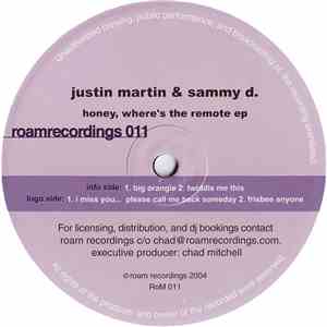 Justin Martin & Sammy D. - Honey, Where's The Remote EP mp3 album