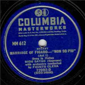 Bidú Sayão With Orchestra Conducted By Fausto Cleva - Marriage Of Figaro mp3 album