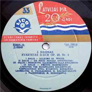 J. Haidnas - Styg. Kvartetas - Kvartetas D-dur Op. 20, Nr. 4 / Kvartetas G-dur Op. 74, Nr. 3 mp3 album
