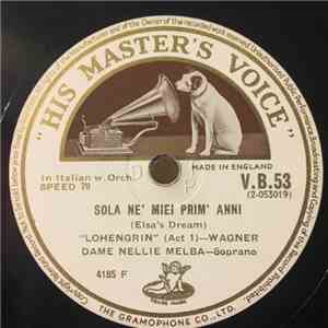 Nellie Melba, Adelina Patti - Lohengrin - Sola 'Ne Miei Prim' Anni / Mignon - Connais-Tu Le Pays? mp3 album