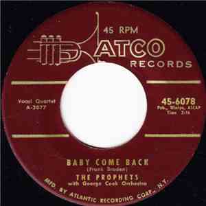 The Prophets  With George Cook Orchestra - Baby Come Back mp3 album