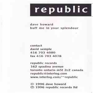 Dave Howard - Buff Me In Your Splendour mp3 album