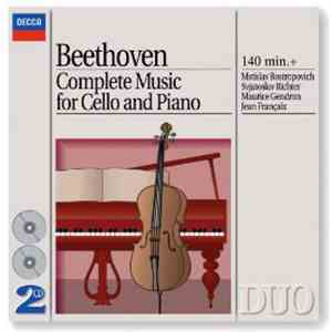 Ludwig van Beethoven / Mstislav Rostropovich, Sviatoslav Richter, Maurice Gendron, Jean Françaix - Complete Music For Cello And Piano mp3 album