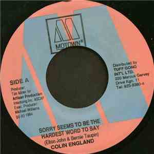 Colin England - Sorry Seems To Be The Hardest Word To Say mp3 album