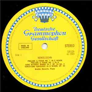 Mendelssohn Bartholdy - Branka Musulin - Romantische Klavierstücke Von Mendelssohn Bartholdy mp3 album