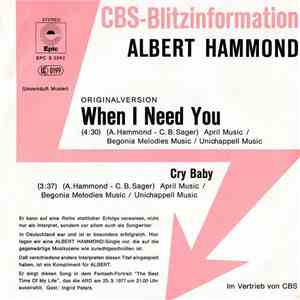 Albert Hammond - When I Need You / Cry Baby mp3 album