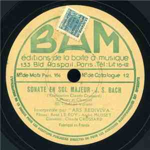 Johann Sebastian Bach - Sonate En Sol Majeur mp3 album