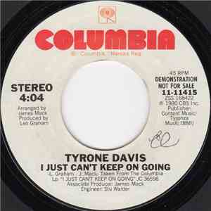 Tyrone Davis - I Just Can't Keep On Going mp3 album